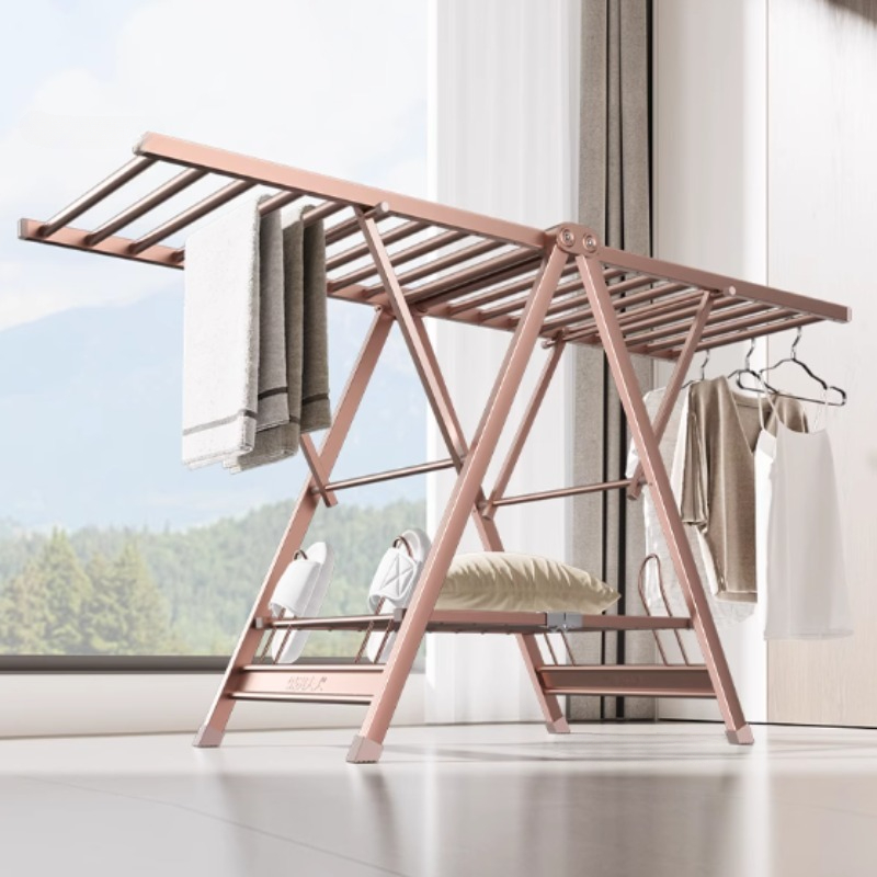 Cabide dobrável quatro estaçõe - Baby Clothing Drying Rack avaliação e preço